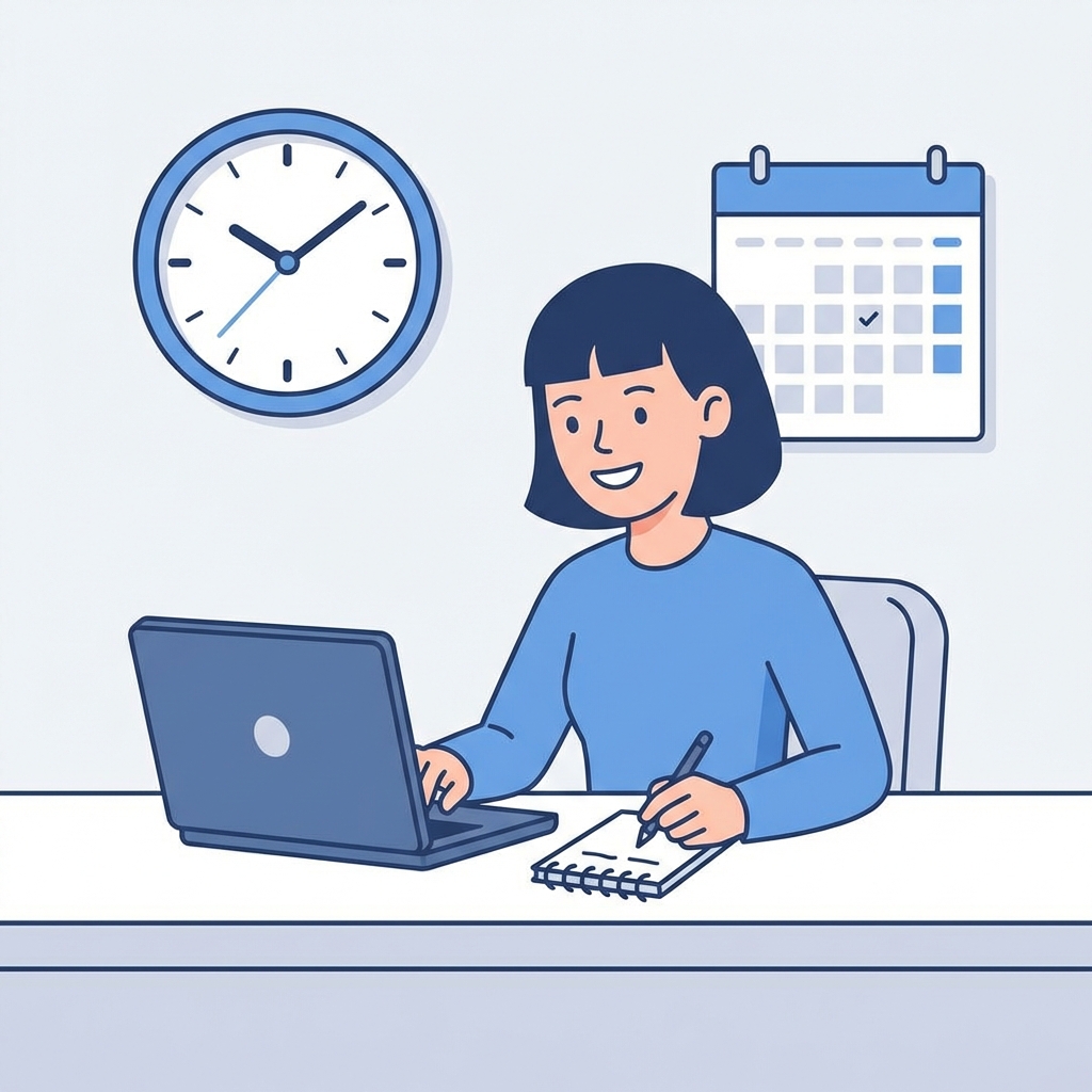 Persona calculando horas de trabajo