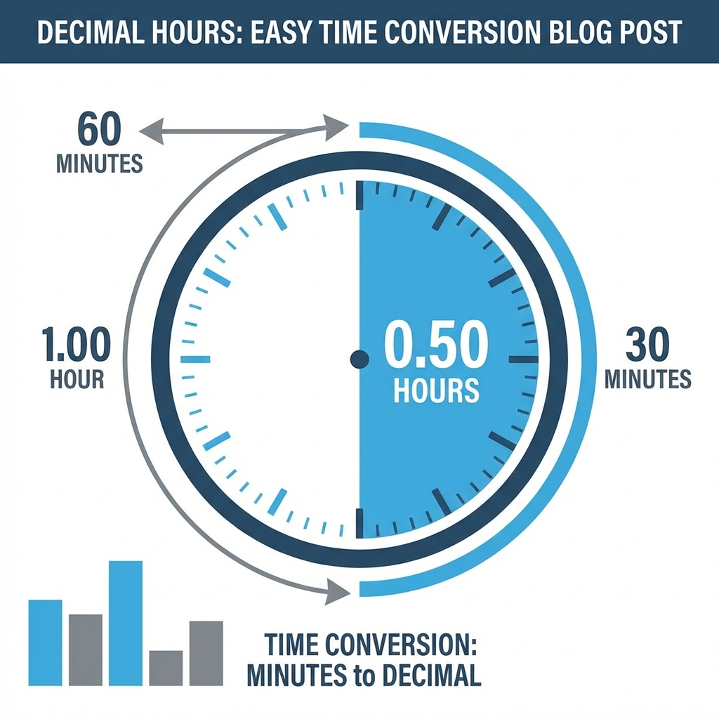 Gráfico de conversión de minutos a horas decimales
