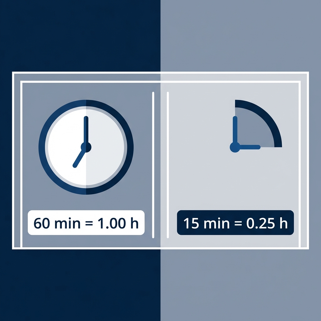 Infografía de conversión de minutos a horas